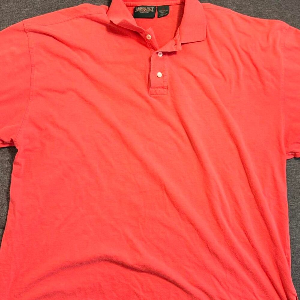 American-eagle Men's Orange and Red Polo-shirts